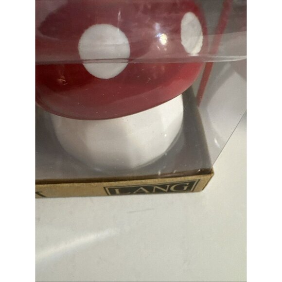 Mushroom Salt & Pepper Shakers Red White Polka Dot NEW Hand Painted by Lang - Picture 4 of 9